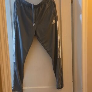 Adidas Charcoal Joggers with White Accents